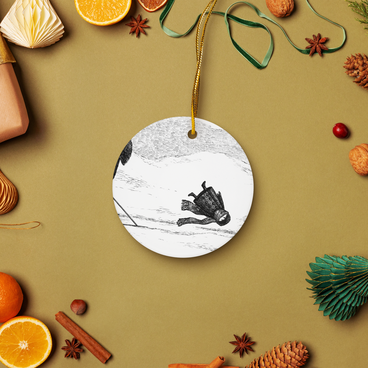 Edward Gorey Desmond ornament with vintage illustration, holiday decor from Edward Gorey Online Shop