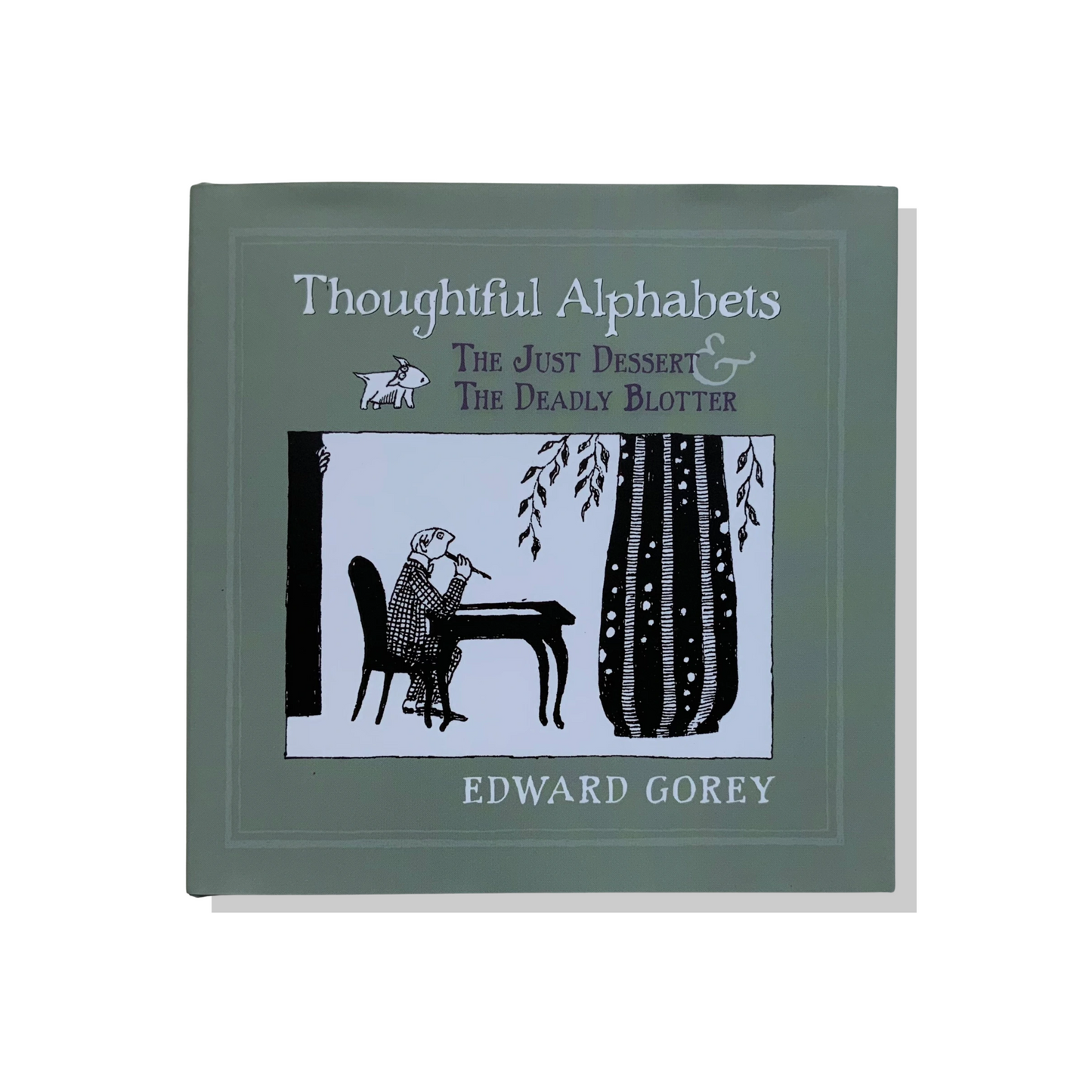 Edward Gorey's Thoughtful Alphabets book cover with illustrated figure at table
