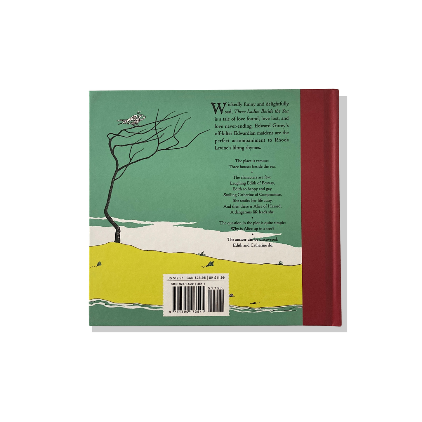 Edward Gorey book back cover with tree illustration and text, The Edward Gorey Online Shop