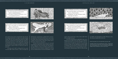 Edward Gorey centennial book spread with whimsical illustrations and quirky poetic text, The Edward Gorey Online Shop