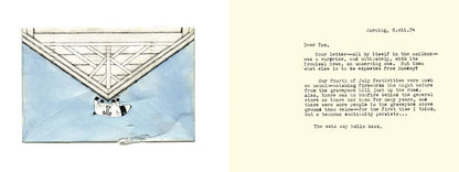 Edward Gorey illustrated envelope with anchor detail and typed letter, The Edward Gorey Online Shop