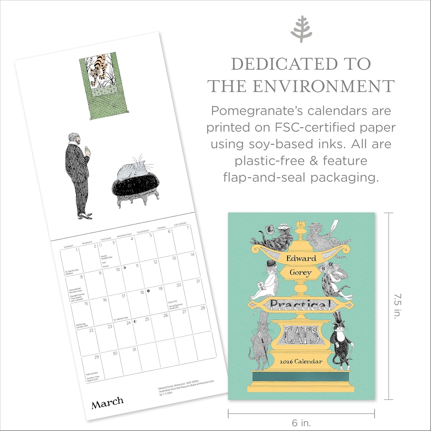 Mini Wall Calendar 2026: Practical Cats