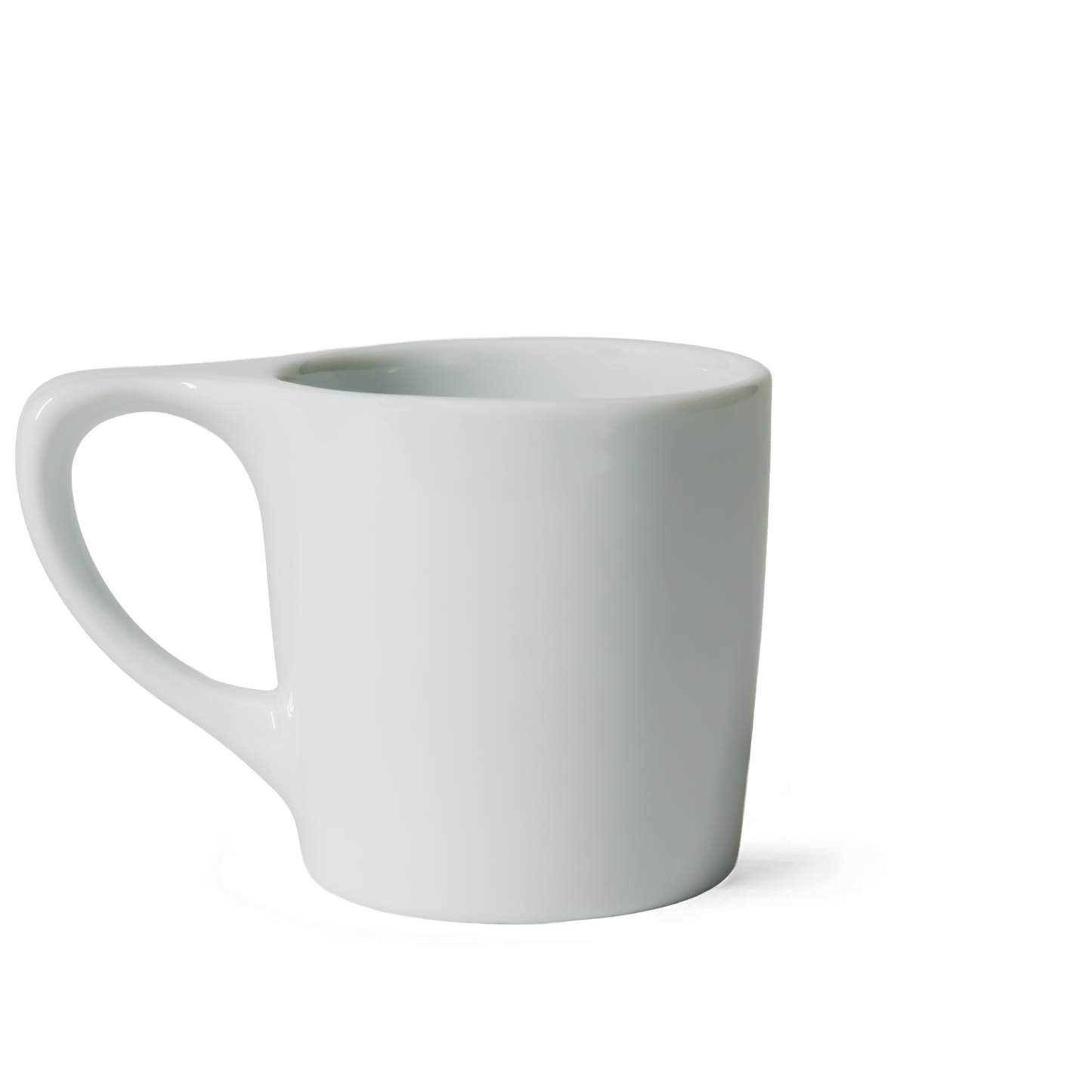 Plain white ceramic mug with a smooth handle from The Edward Gorey Online Shop