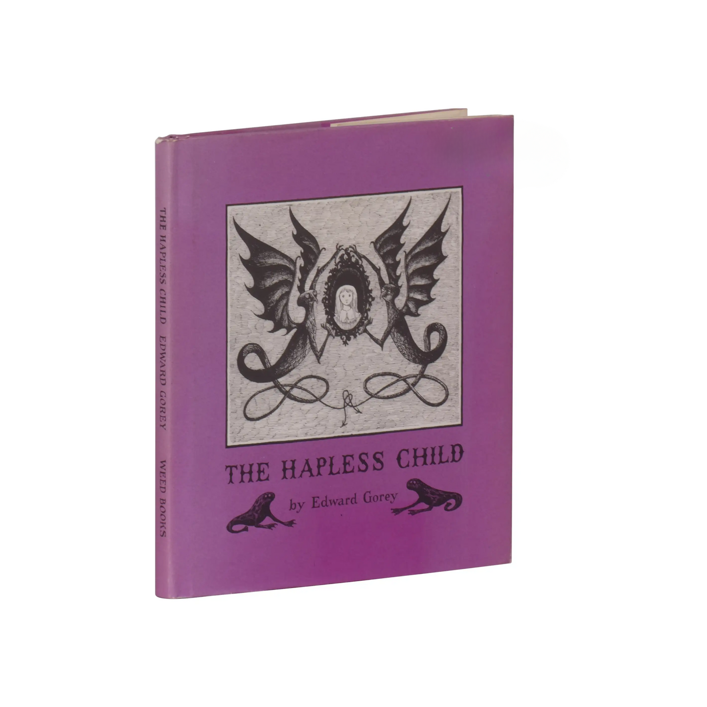 The Hapless Child by Edward Gorey hardcover book with purple cover and gothic illustration