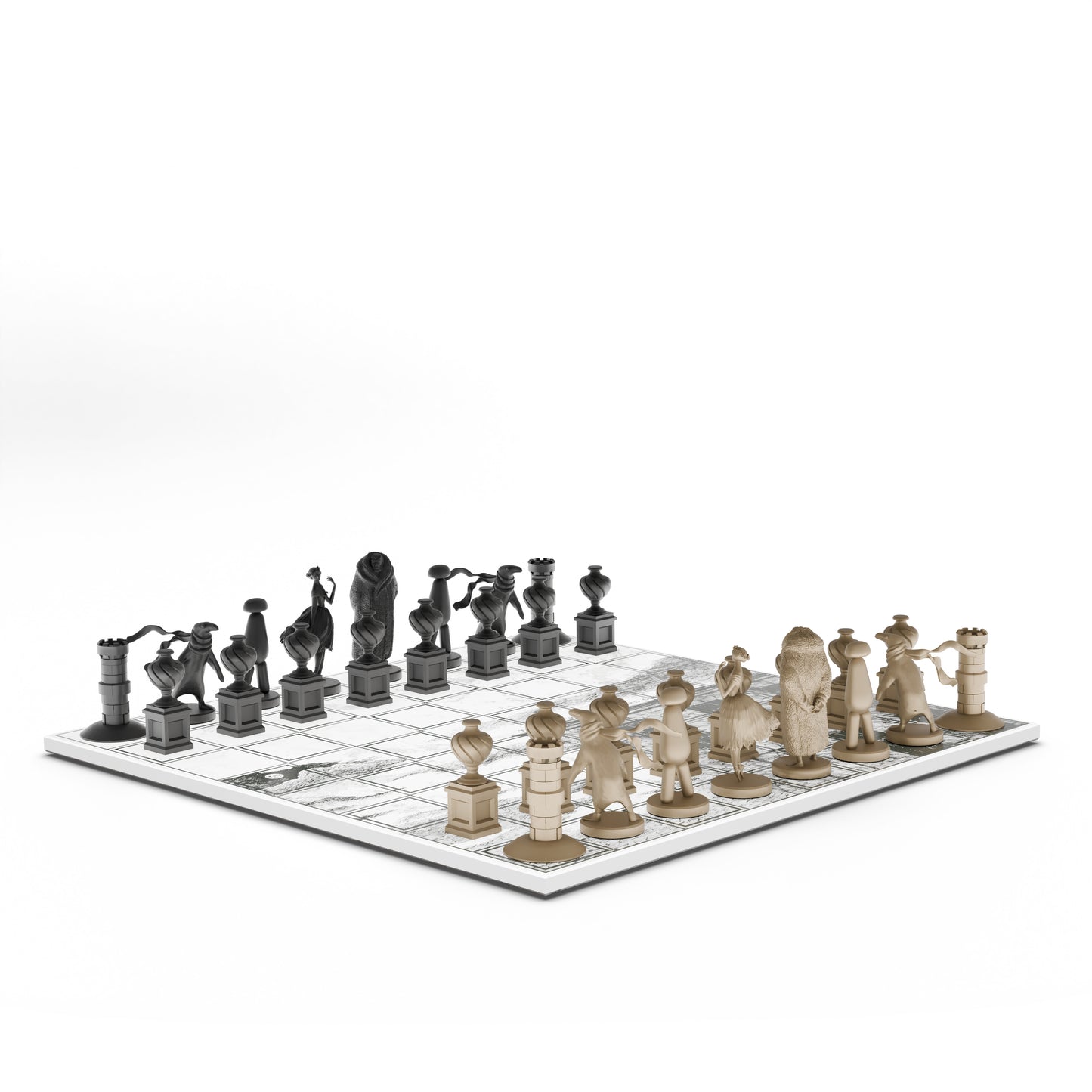 The West Wing Marble Chessboard with Bronze Pieces