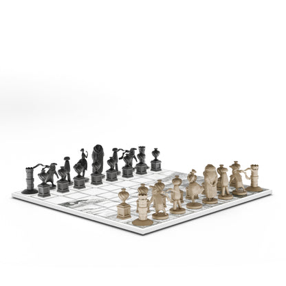 The West Wing Marble Chessboard with Bronze Pieces