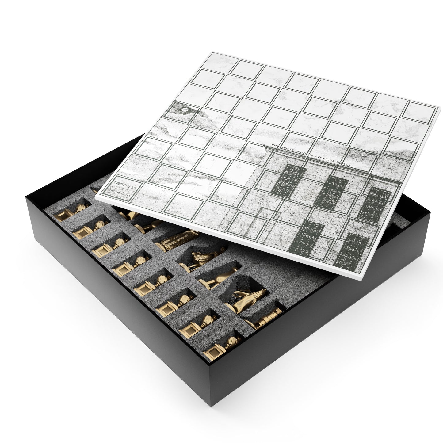 The West Wing Marble Chessboard with Bronze Pieces